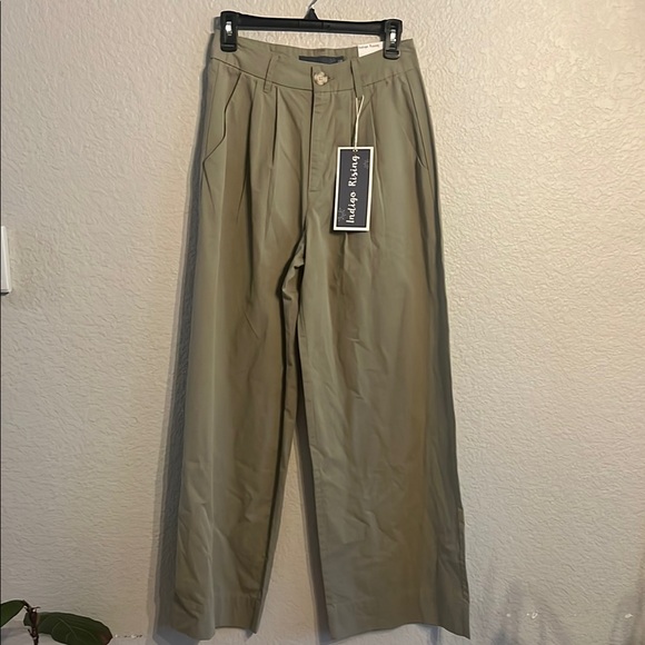 New with tags Indigo Rising Tan wide leg women's trousers.  Size 7  28''‎ Waist - Picture 1 of 4